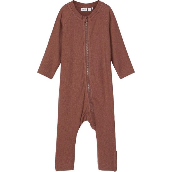 Name It Strampler Mädchen Strampler Bio-Baumwolle Rippdesign Marron 98 (1-tlg)