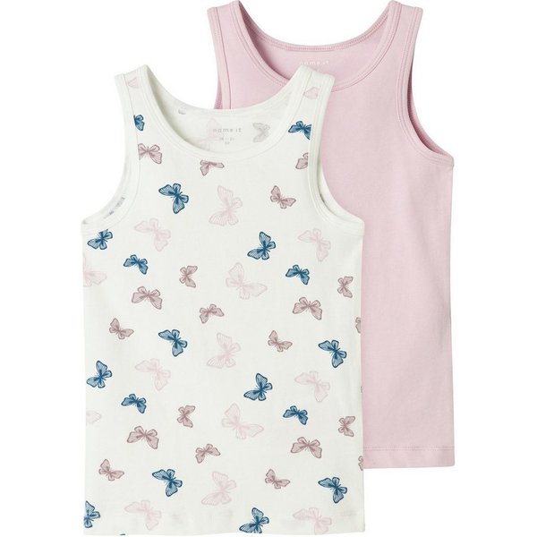 Name It Unterhemd Mädchen NMFTANK TOP 2P JET STREAM BUTTERFLY NOOS (Packung, 2er-Pack)