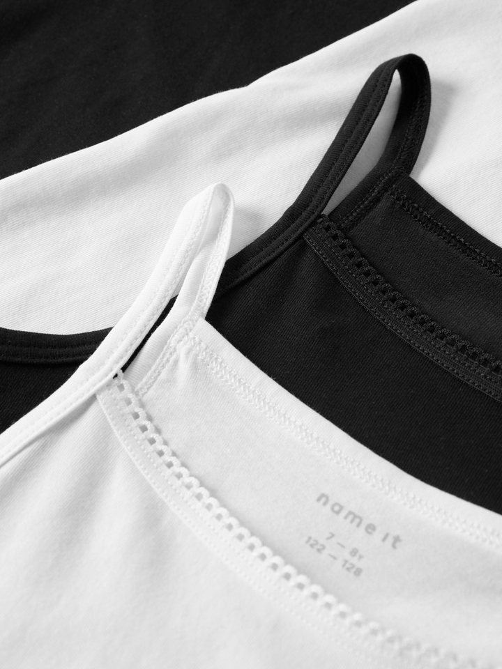 Name It Unterhemd NKFSTRAP TOP 4P BLACK WHITE SOLID NOOS (Packung, 4-St) – Bild 5 von 5