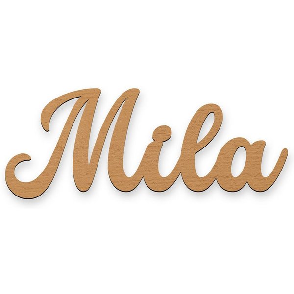 Namofactur Wanddekoobjekt Name Mila Holz Schild Buchstaben Namensschild I MDF Holz