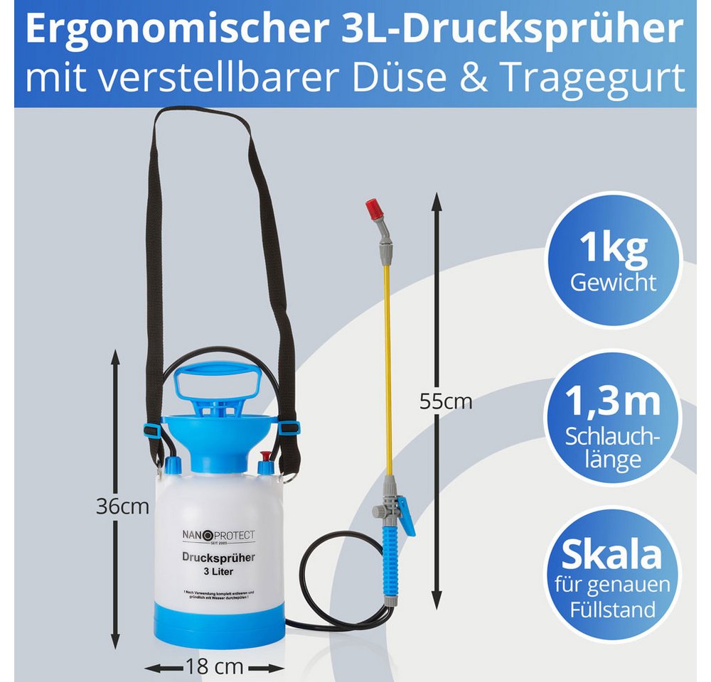 Nanoprotect Drucksprühgerät Drucksprüher - 3 Liter - Pumpsprüher – Bild 2 von 5