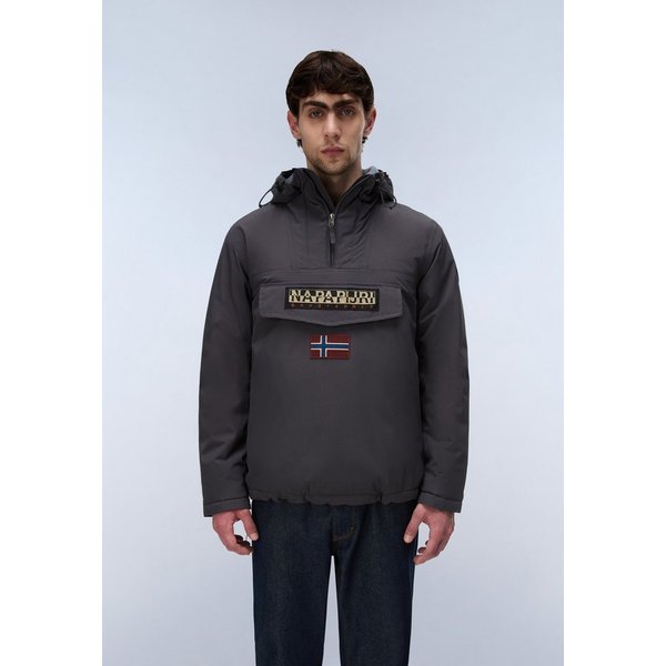 Napapijri Anorak RAINFOREST WINTER 3 DARK GREY SOLID mit unifarbenem Design, sportliche Silhouette