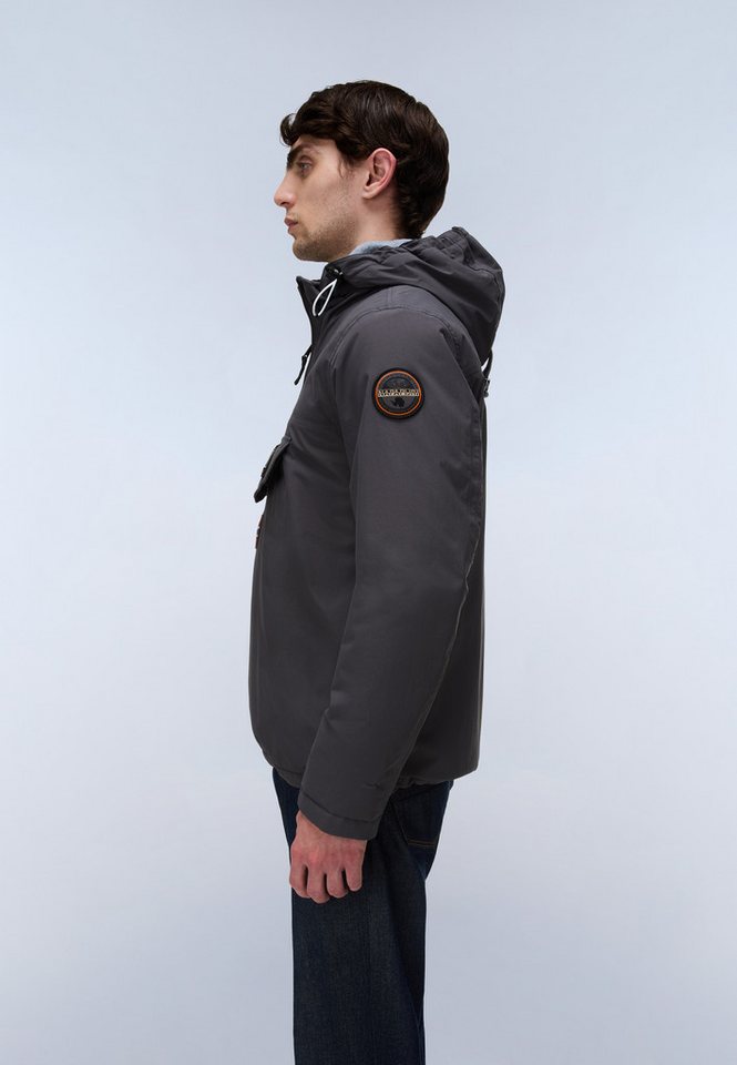 Napapijri Anorak RAINFOREST WINTER 3 DARK GREY SOLID mit unifarbenem Design, sportliche Silhouette – Bild 2 von 5