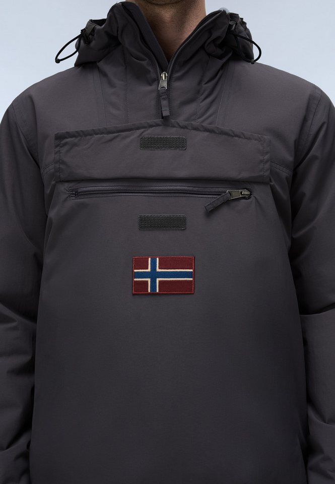 Napapijri Anorak RAINFOREST WINTER 3 DARK GREY SOLID mit unifarbenem Design, sportliche Silhouette – Bild 5 von 5