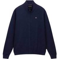 NAPAPIJRI Herren Strickjacke - DAMAVAND, Wolle, Stehkragen, Regular Fit, Größe 2XL in Blau