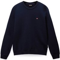 NAPAPIJRI Herren Sweatshirt - BALIS CREW 1, Small Flag, Rundhals, Regular Fit, warm gefüttert, einfarbig, Größe 3XL in Blau
