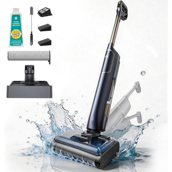 Vactidy Nass-Trocken-Akkusauger Vactidy X7 Series,180° Neigung,3 in 1,Selbstreinigung, 250 W, beutellos, 0 mm Kantenanpresssystem,Anti-Tangle-Technologie