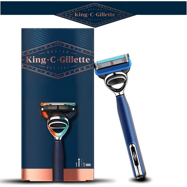 Gillette Nassrasierer King C. Gillette Premium Rasierer, Für Kanten und schwierige Bereiche