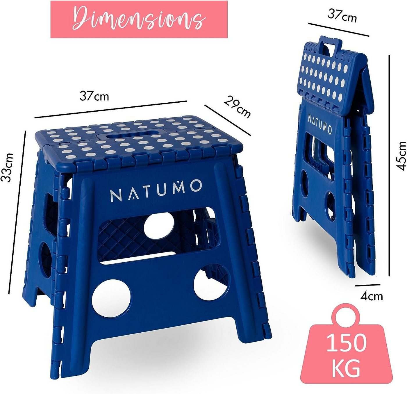 natumo Tritthocker XL Tritthocker Royalblau – Bild 2 von 5