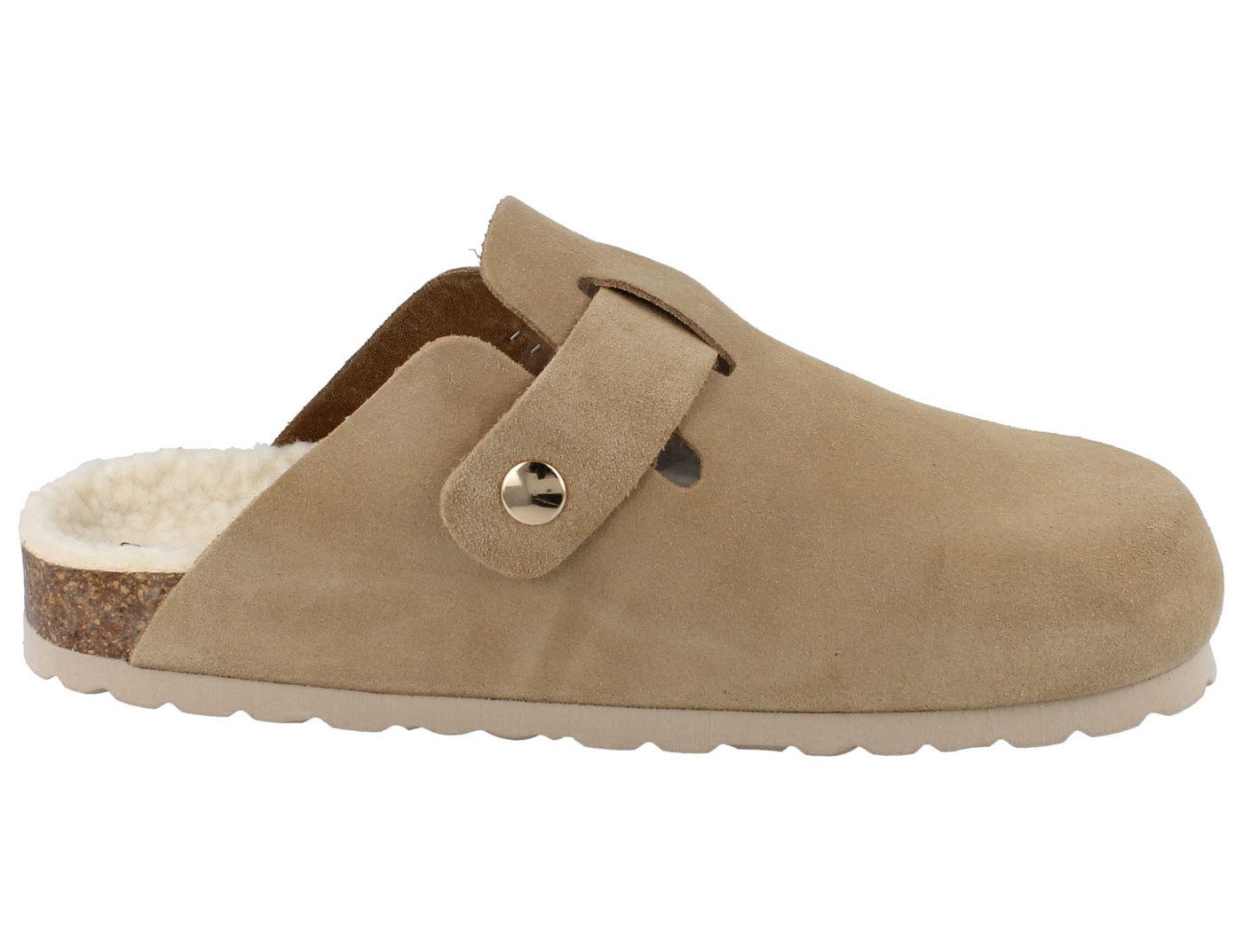 natural Sense NATURAL SENSE Damen Clog beige Veloursleder Warmfutter - Größe: 37 Clog – Bild 4 von 5