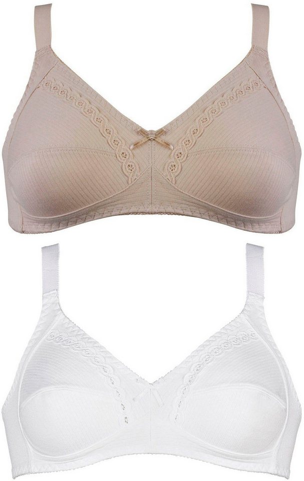 Naturana Soft-BH Classics (2er Pack) feminin, bequem, breite Träger, ohne Bügel, dekorative Schleife – Bild 2 von 5
