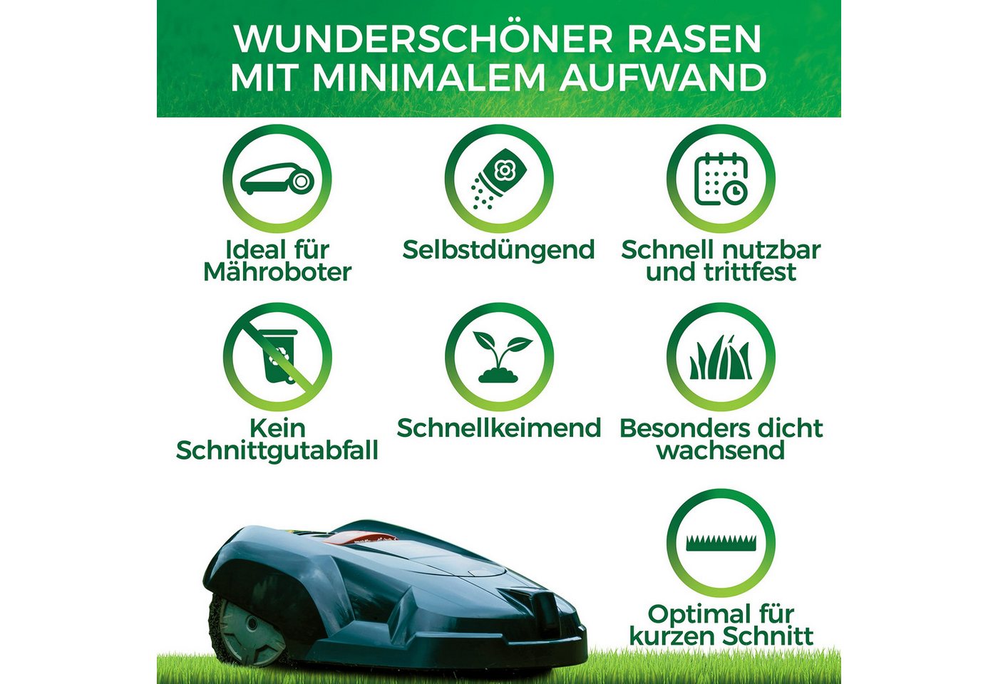 Natureflow Rasensamen schnellkeimend, selbstdüngend, TEST SEHR GUT, 100% Keimgarantie, 10 kg, 10 kg – Bild 3 von 5