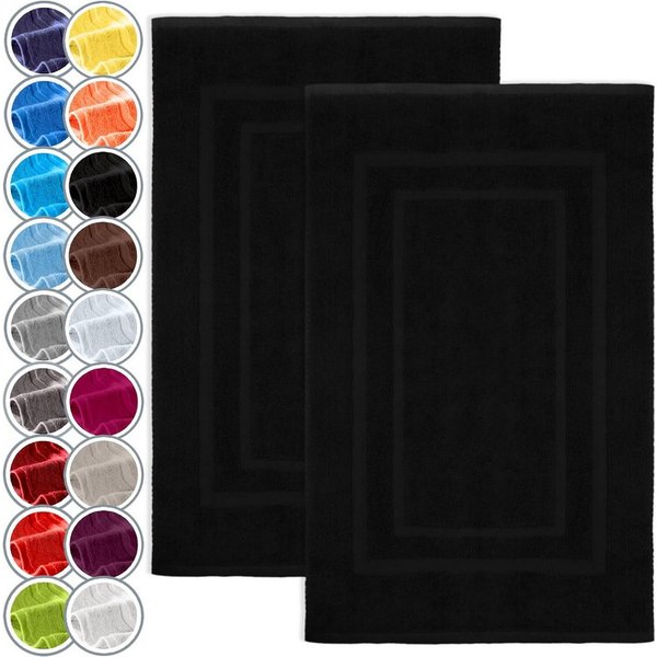NatureMark Badematte 2er-Set Badvorleger 50x80cm, strapazierfähig, Baumwolle, rechteckig, Badematte 2-tlg., Duschmatte Duschvorleger, Premium Qualität, 50x80cm,