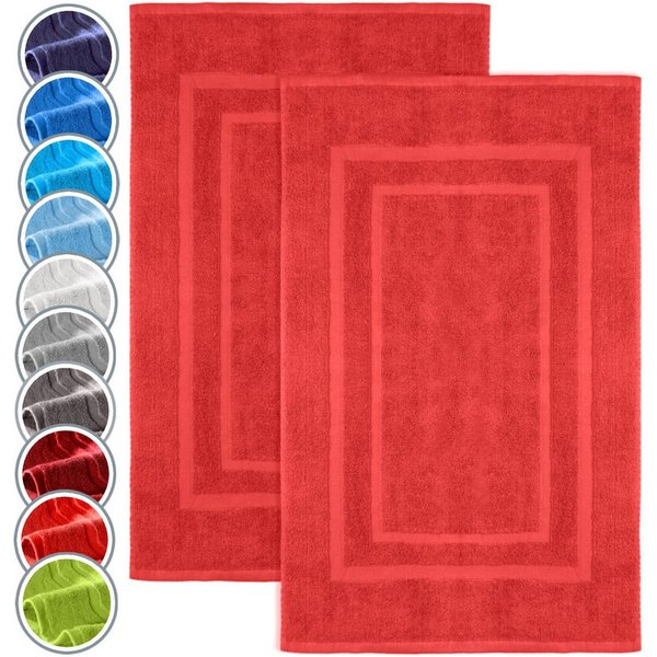 NatureMark Badematte 2er-Set Badvorleger 50x80cm, strapazierfähig, Baumwolle, rechteckig, Badematte 2-tlg., Duschmatte Duschvorleger, Premium Qualität, 50x80cm,