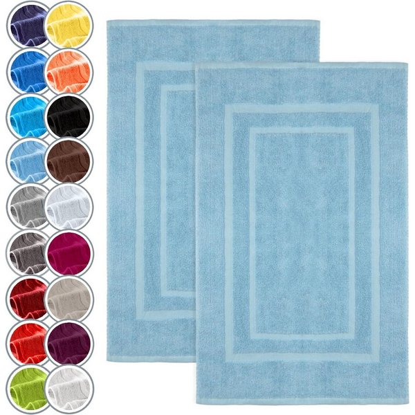 NatureMark Badematte 2er-Set Badvorleger 50x80cm, strapazierfähig, Baumwolle, rechteckig, Badematte 2-tlg., Duschmatte Duschvorleger, Premium Qualität, 50x80cm,