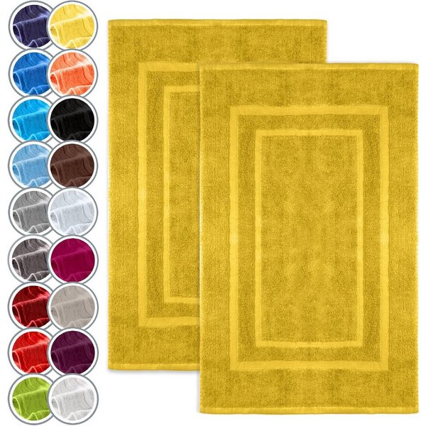 NatureMark Badematte 2er-Set Badvorleger 50x80cm, strapazierfähig, Baumwolle, rechteckig, Badematte 2-tlg., Duschmatte Duschvorleger, Premium Qualität, 50x80cm,