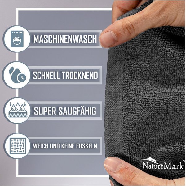 NatureMark Badematte 2er-Set Badvorleger 50x80cm, strapazierfähig, Baumwolle, rechteckig, Badematte 2-tlg., Duschmatte Duschvorleger, Premium Qualität, 50x80cm,