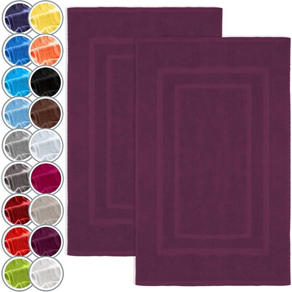 NatureMark Badematte 2er-Set Badvorleger 50x80cm, strapazierfähig, Baumwolle, rechteckig, Badematte 2-tlg., Duschmatte Duschvorleger, Premium Qualität, 50x80cm,
