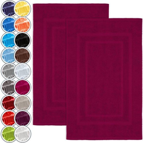 NatureMark Badematte 2er-Set Badvorleger 50x80cm, strapazierfähig, Baumwolle, rechteckig, Badematte 2-tlg., Duschmatte Duschvorleger, Premium Qualität, 50x80cm,
