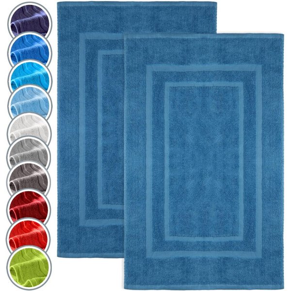 NatureMark Badematte 2er-Set Badvorleger 50x80cm, strapazierfähig, Baumwolle, rechteckig, Badematte 2-tlg., Duschmatte Duschvorleger, Premium Qualität, 50x80cm,