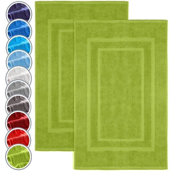 NatureMark Badematte 2er-Set Badvorleger 50x80cm, strapazierfähig, Baumwolle, rechteckig, Badematte 2-tlg., Duschmatte Duschvorleger, Premium Qualität, 50x80cm,