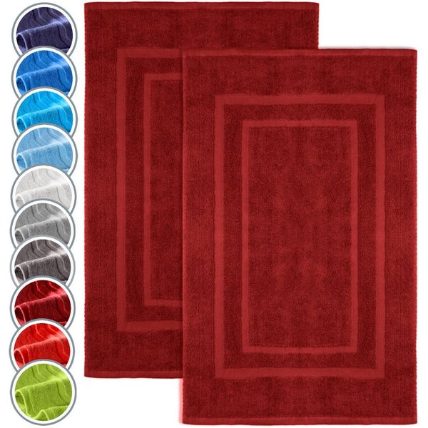 NatureMark Badematte 2er-Set Badvorleger 50x80cm, strapazierfähig, Baumwolle, rechteckig, Badematte 2-tlg., Duschmatte Duschvorleger, Premium Qualität, 50x80cm,