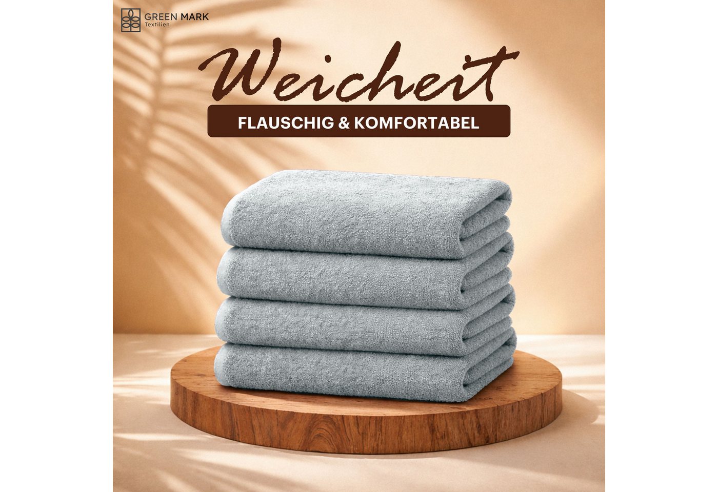 NatureMark Duschtuch 4er-Sparpack Frottier Duschtücher 70x140cm, 100% Baumwolle (4-St), Duschhandtuch 70x140cm Weiß – Bild 3 von 3
