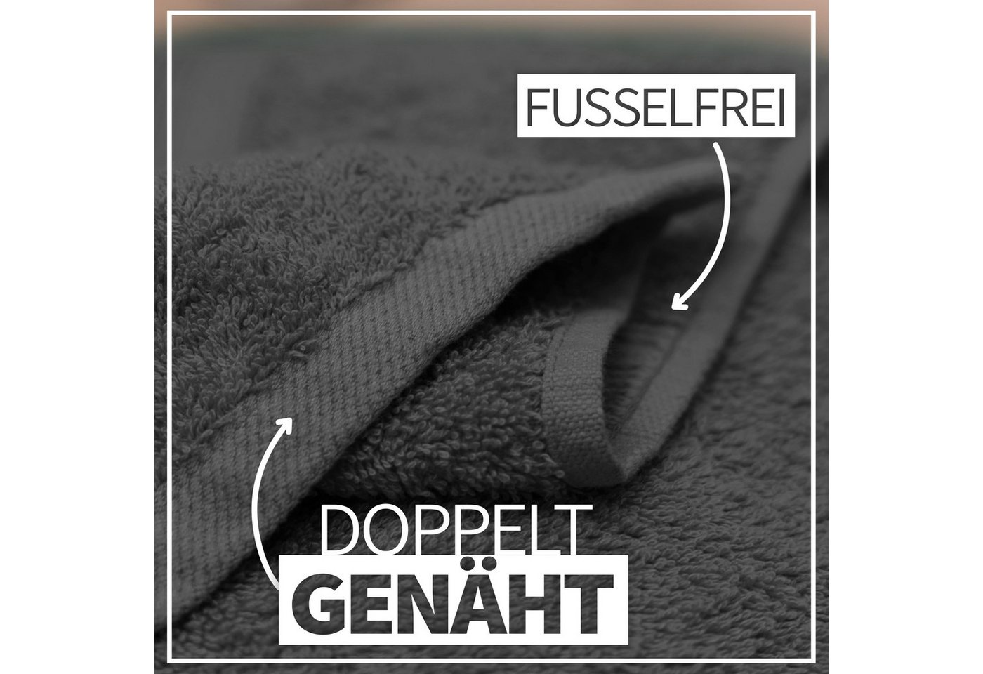 NatureMark Duschtücher 2er-Set Frottier Duschtücher 70x140cm, 100% Baumwolle (2-St), Premium Qualität, DUSCHTUCH, Dusch-Handtuch, 70x140cm, Anthrazit grau – Bild 5 von 5