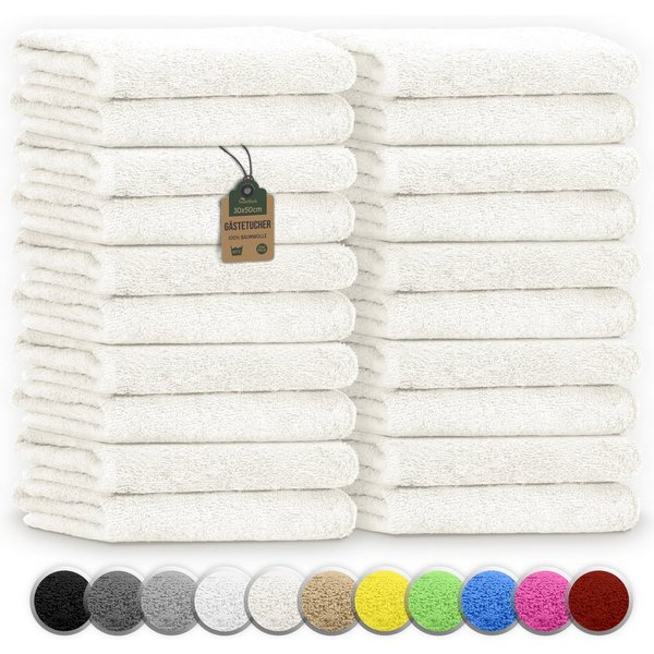 NatureMark Gästehandtuch 20er-Sparpack Frottier Gästetücher 30x50cm, 100% Baumwolle (20-St), Gästehandtuch 30x50cm Naturweiß