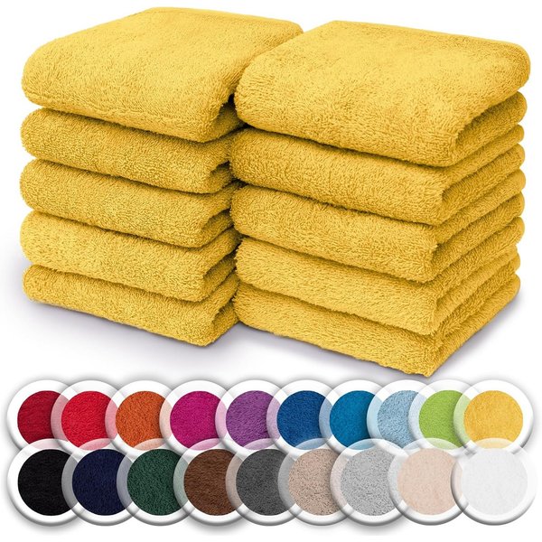 NatureMark Seiftuch 10er-Set Seiftücher 30x30cm 100% Baumwolle, (10-St), Frottier Waschlappen Seiflappen 30 x 30 cm, Gelb
