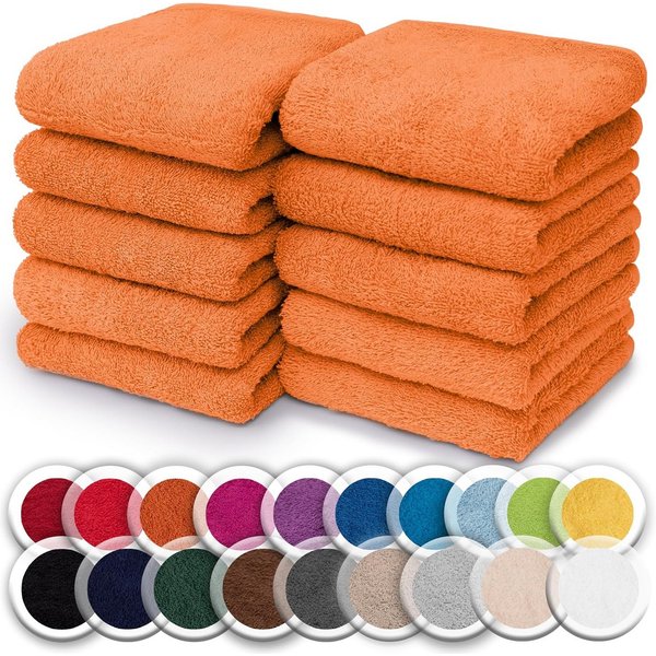 NatureMark Seiftuch 10er-Set Seiftücher 30x30cm 100% Baumwolle, (10-St), Frottier Waschlappen Seiflappen 30 x 30 cm, Terrakotta