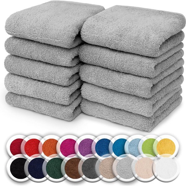 NatureMark Seiftuch 10er-Set Seiftücher 30x30cm 100% Baumwolle, (10-St), Frottier Waschlappen Seiflappen 30 x 30 cm, Silber grau