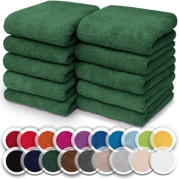 NatureMark Seiftuch 10er-Set Seiftücher 30x30cm 100% Baumwolle, (10-St), Frottier Waschlappen Seiflappen 30 x 30 cm, Dunkel grün