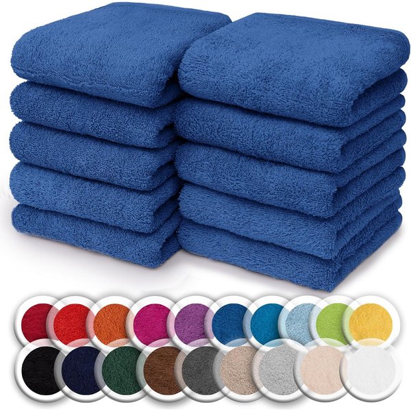 NatureMark Seiftuch 10er-Set Seiftücher 30x30cm 100% Baumwolle, (10-St), Frottier Waschlappen Seiflappen 30 x 30 cm, Royal blau