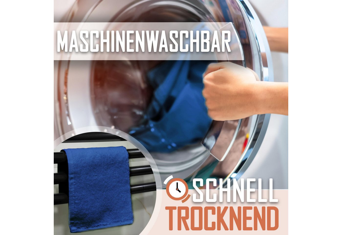 NatureMark Seiftuch 10er-Set Seiftücher 30x30cm 100% Baumwolle, (10-St), Frottier Waschlappen Seiflappen 30 x 30 cm, Royal blau – Bild 5 von 5