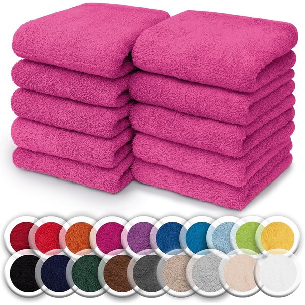 NatureMark Seiftuch 10er-Set Seiftücher 30x30cm 100% Baumwolle, (10-St), Frottier Waschlappen Seiflappen 30 x 30 cm, Pink
