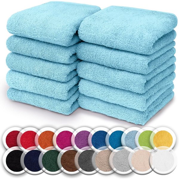 NatureMark Seiftuch 10er-Set Seiftücher 30x30cm 100% Baumwolle, (10-St), Frottier Waschlappen Seiflappen 30 x 30 cm, Hell blau