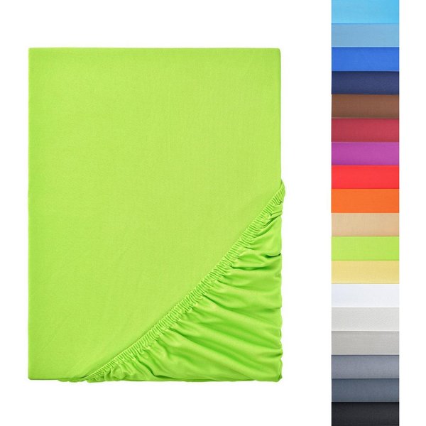 NatureMark Spannbettlaken Boxspringbett Mikrofaser Spannbetttuch 200x220cm, Polyester, Gummizug: rundum, Apfelgrün