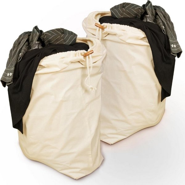Naturstube Wäschesack Wäschesack, 2er Set 50 x 70 cm - 45l Wäschebeutel Reise