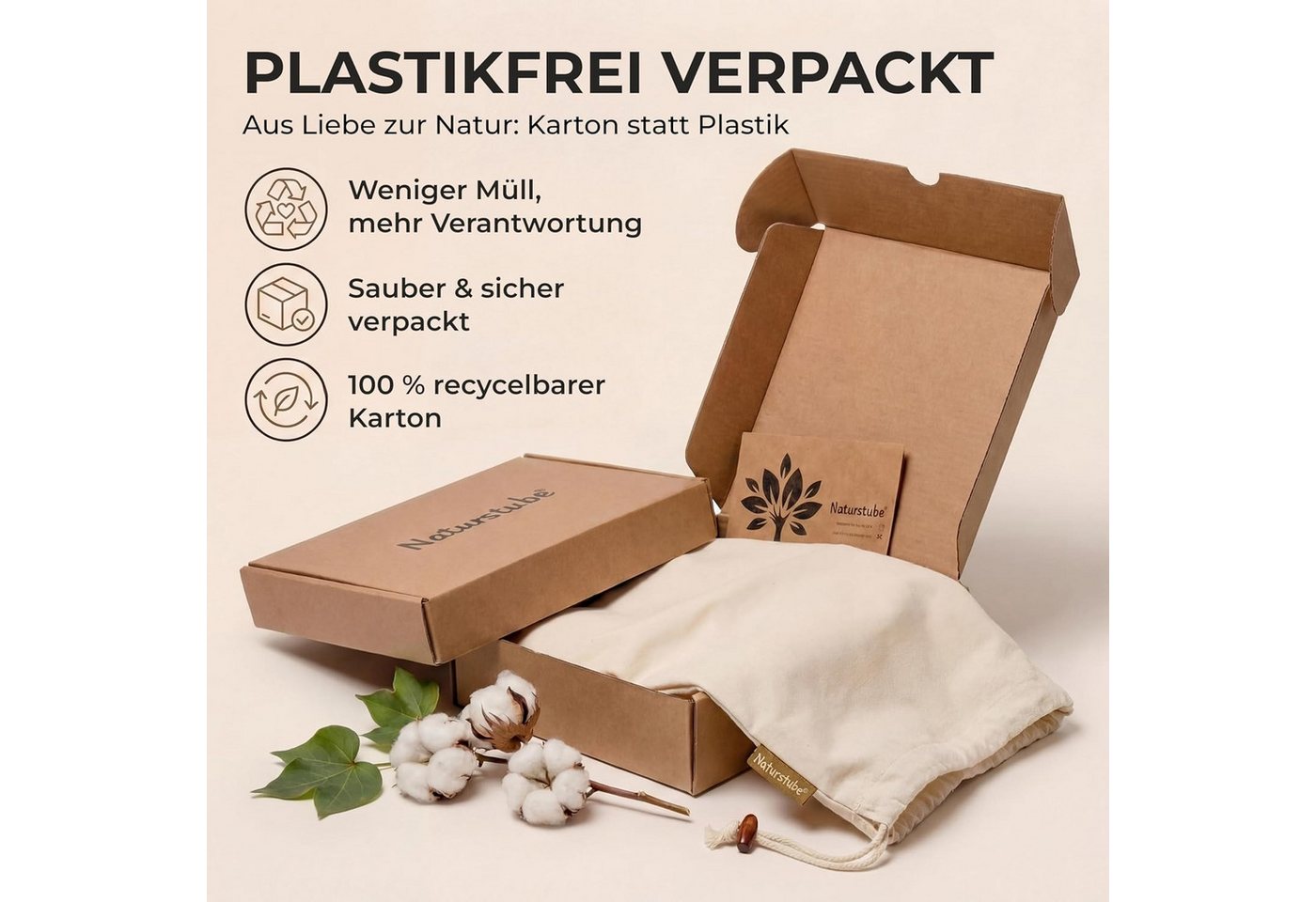 Naturstube Wäschesack Wäschesack, 2er Set 50 x 70 cm - 45l Wäschebeutel Reise – Bild 5 von 5