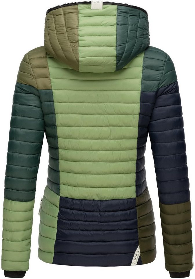 Navahoo Steppjacke Multikulti stylische Colorblocking Übergangsjacke m. Kapuze – Bild 3 von 5