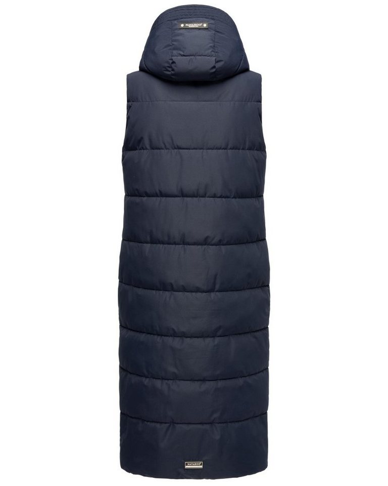 Navahoo Steppweste Brezelchen Warme, lange Damen Outdoor-Weste mit Kapuze – Bild 3 von 5