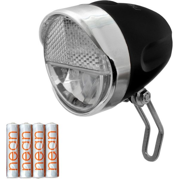 nean Fahrrad-Frontlicht Batterie, LED, Dynamo, Frontleuchte, Reflektor, StVZO-zugelassen, 30 LUX