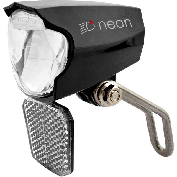 nean Fahrrad-Frontlicht Dynamo mit Lichtautomatik, Standlicht, Reflektor, StVZO, 30LUX, Rücklicht durch zweites vormontiertes Kabel ansteuerbar.