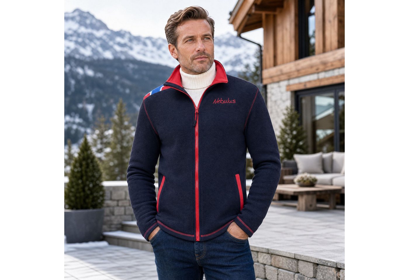 Nebulus Fleecejacke CHALSEA, P6731 - Herren, schwarz-rot, XXL – Bild 3 von 5