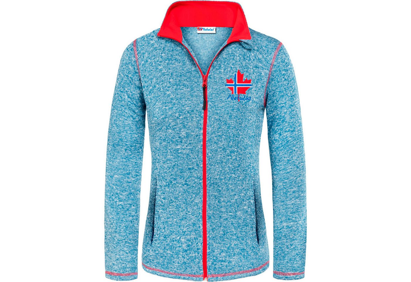 Nebulus Fleecejacke CHIOS, P5181 - Damen, blau-rot, L/40 – Bild 2 von 5
