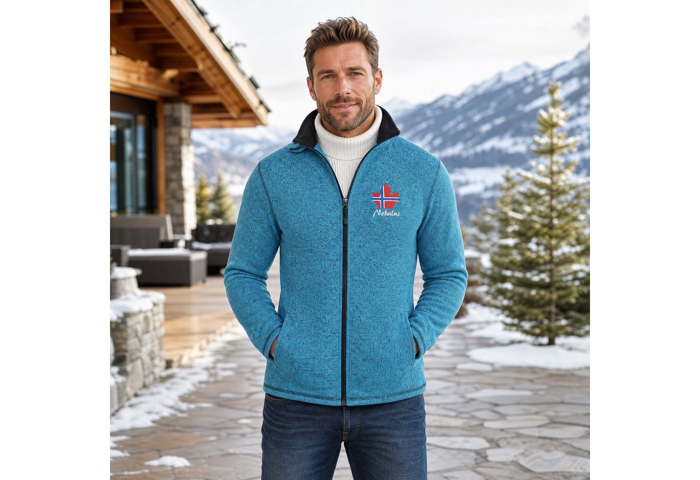 Nebulus Fleecejacke CHIOS, P5180 - Herren, türkis-schwarz, XL – Bild 4 von 5