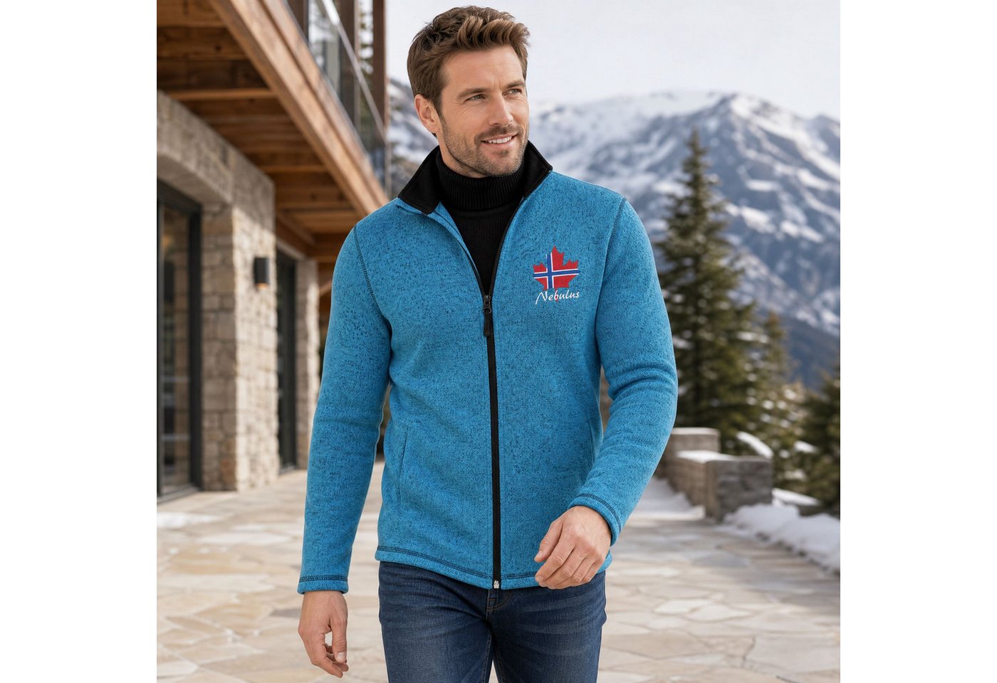 Nebulus Fleecejacke CHIOS, P5180 - Herren, türkis-schwarz, XL – Bild 5 von 5