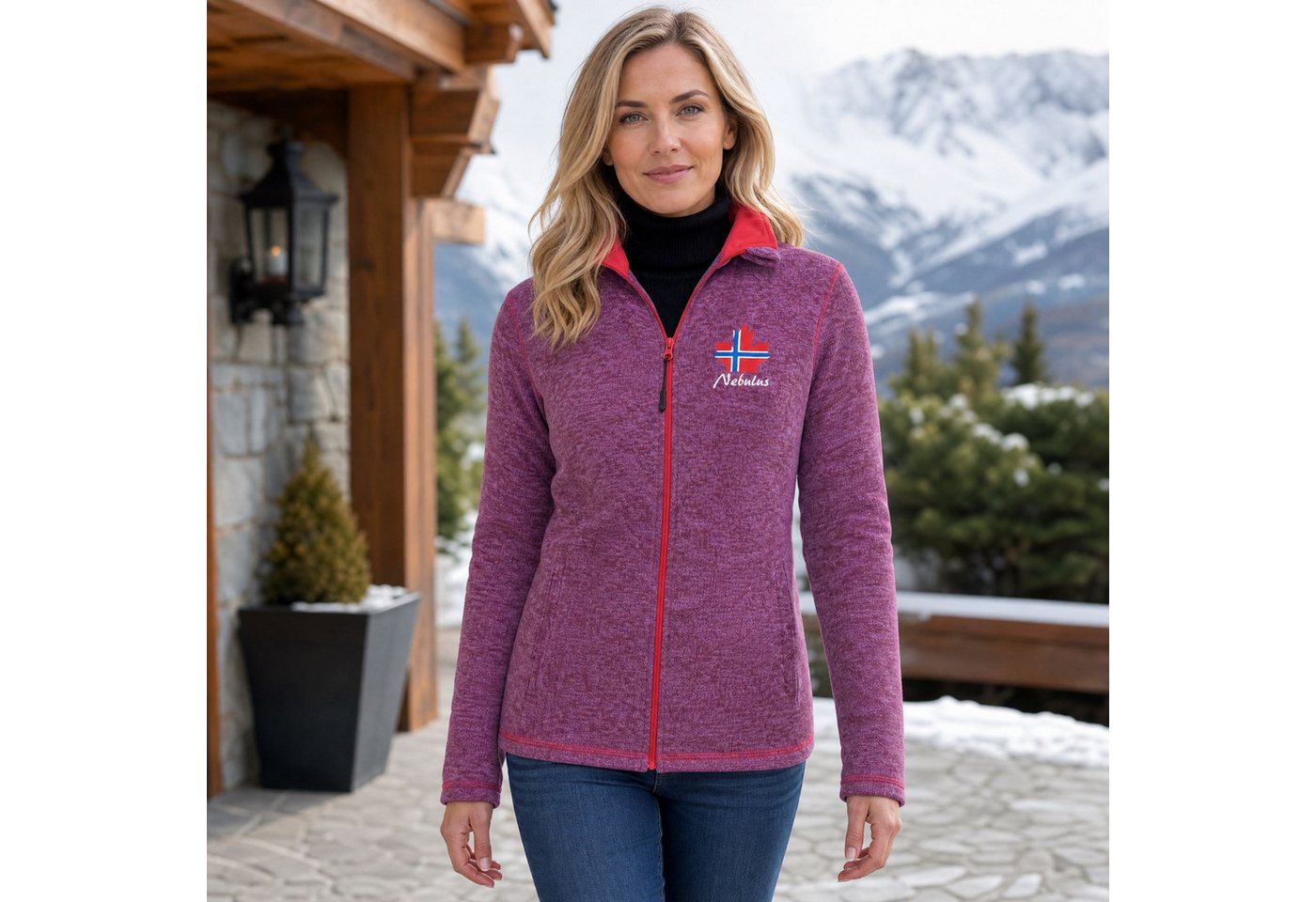 Nebulus Fleecejacke CHIOS, P5182 - Damen, lila-rot, XXL/44 – Bild 4 von 5
