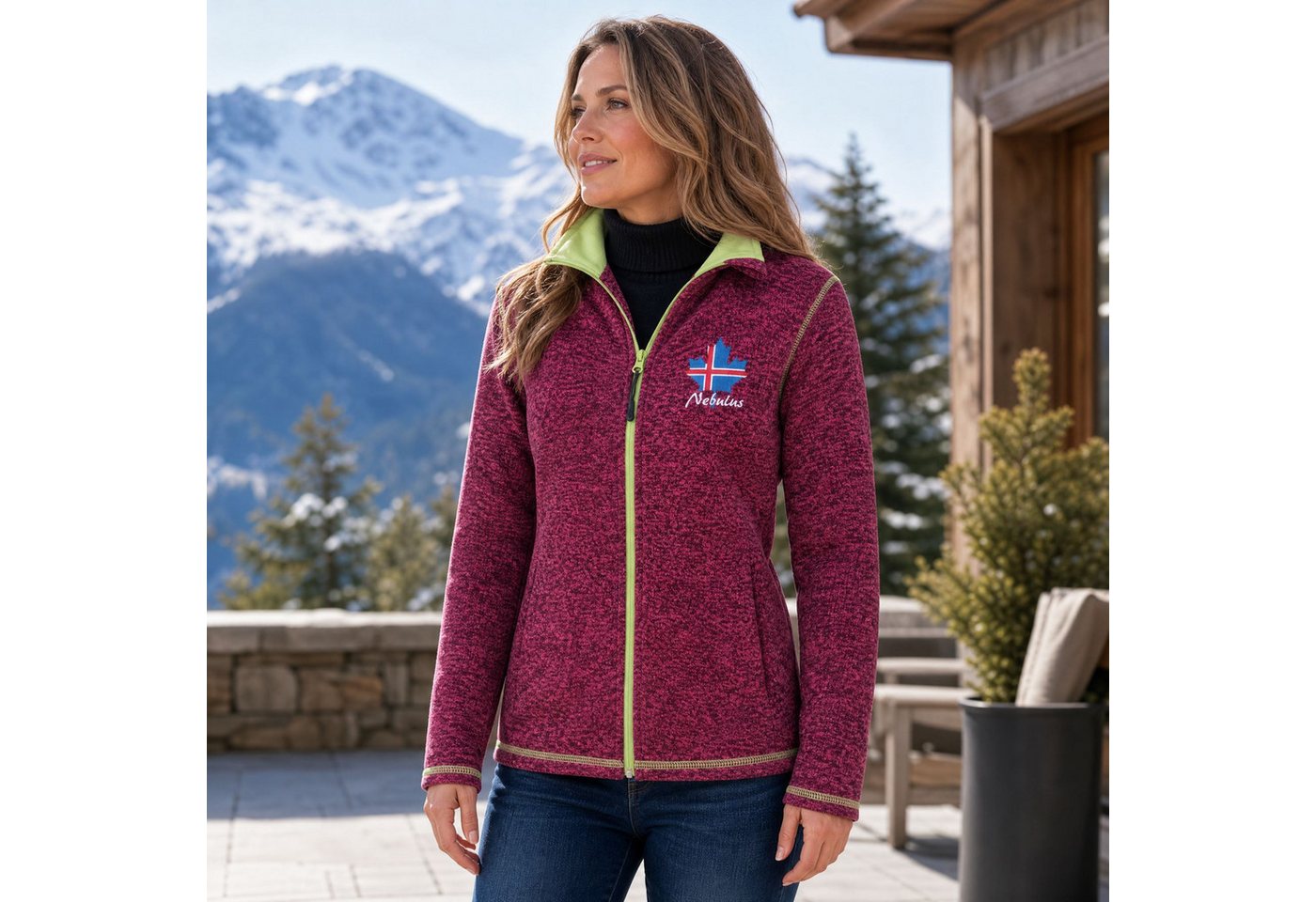 Nebulus Fleecejacke CHIOS, P5184 - Damen, fuchsia-lime, XXL/44 – Bild 4 von 5
